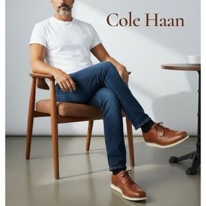 Cole Haan Original Grand Wingtip Oxford Brown Leather Dress Shoes Men's 11.5